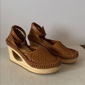 Free People Wooden Teagan Leather Huarache Clog